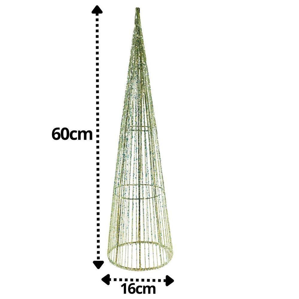 Árvore Cone Aramado Verde Line Algodão Brilho Suave 60cm - Magizi - 3