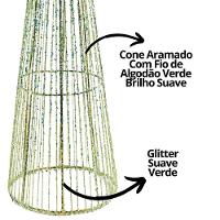 Árvore Cone Aramado Verde Line Algodão Brilho Suave 60cm - Magizi - 2