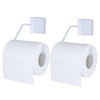 Kit 2 Suportes Para Papel Higiênico Aço Exclusive Branco - Dicarlo - 1