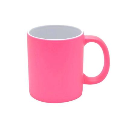 Caneca De Porcelana Luminus Rosa Fluorescente 350ml - Lyor