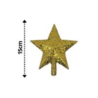 Kit Ponteira Estrela Vitril Vermelha E Dourada 15cm 2 Peças - Magizi - 6