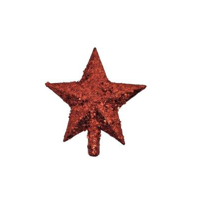 Ponteira Estrela Vidrilhos Glitter Vermelha Prime 15cm - Magizi