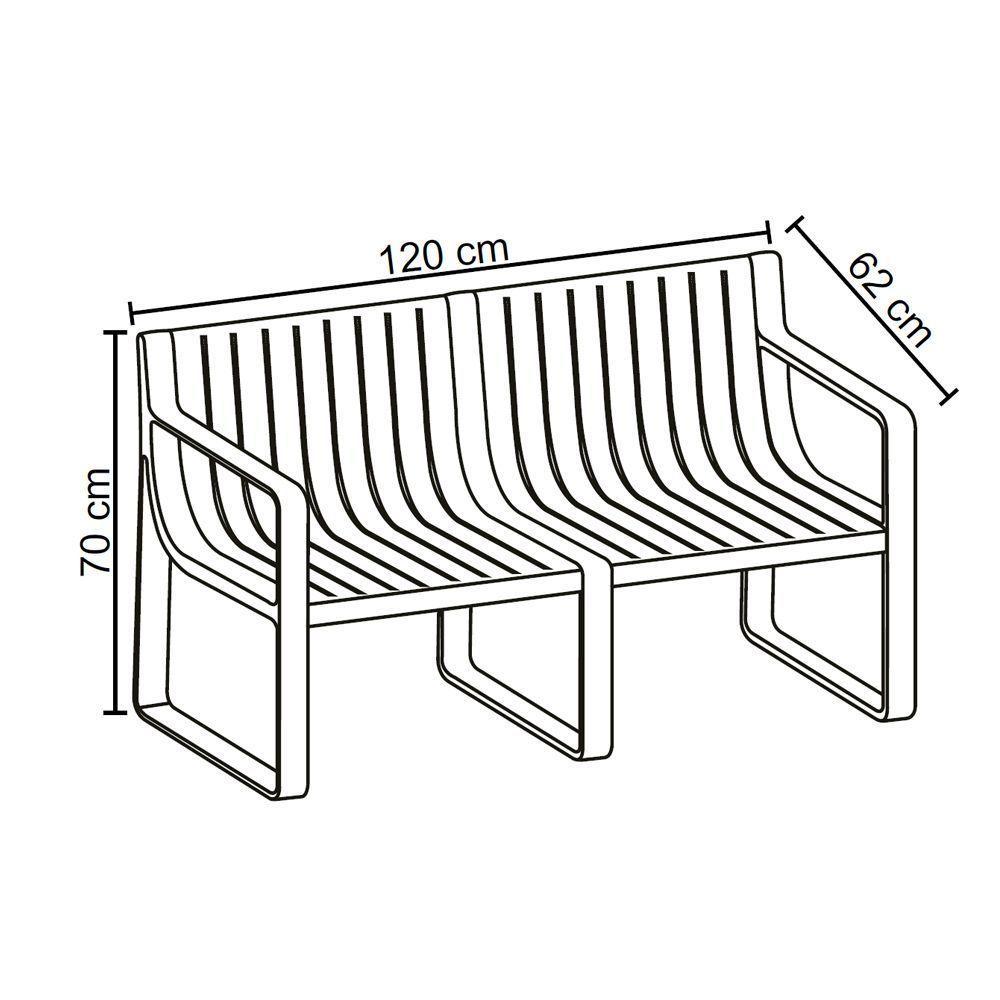Conjunto 5 Peças área Externa Bahamas 2 Poltronas 2 Mesas De Centro 1 Sofá 120cm Em Fibra Natural Bambu G56 - Gran Belo - 3
