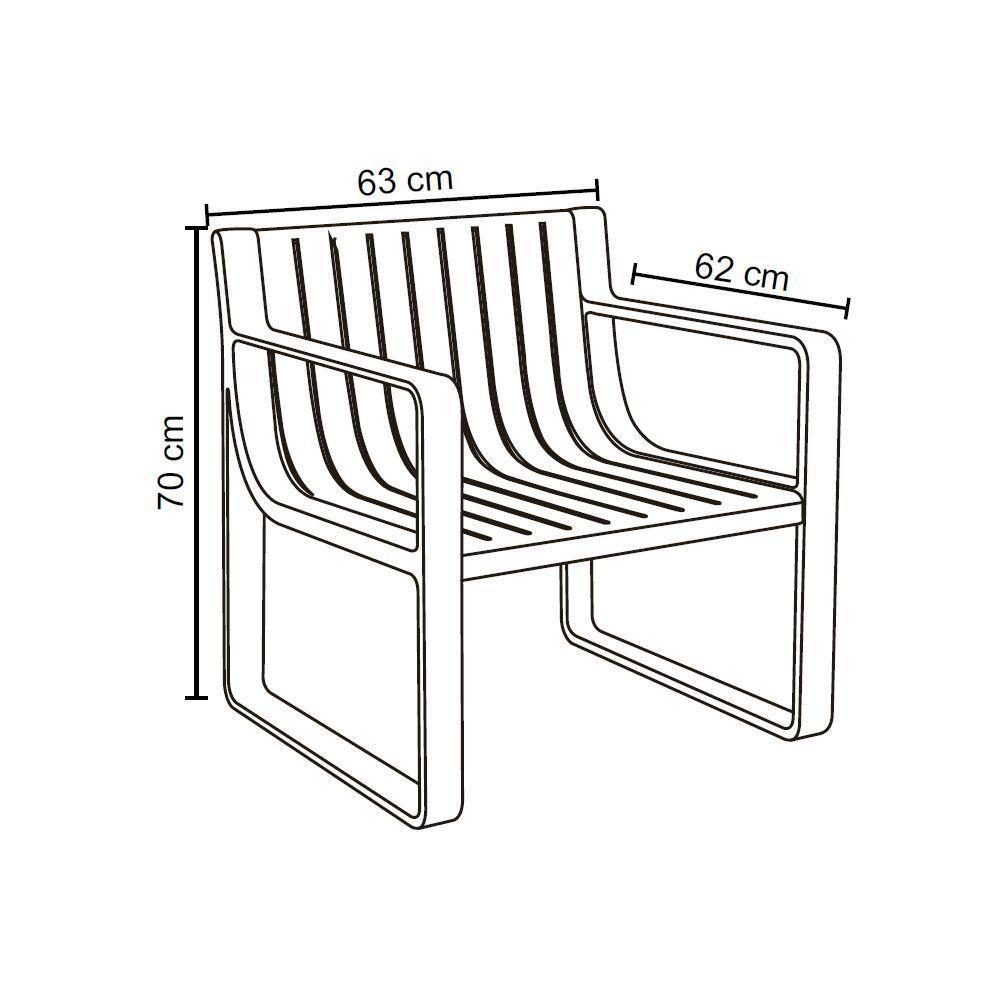 Conjunto 5 Peças área Externa Bahamas 2 Poltronas 2 Mesas De Centro 1 Sofá 120cm Em Fibra Natural Bambu G56 - Gran Belo - 4