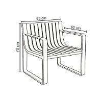 Conjunto 5 Peças área Externa Bahamas 2 Poltronas 2 Mesas De Centro 1 Sofá 120cm Em Fibra Natural Bambu G56 - Gran Belo
