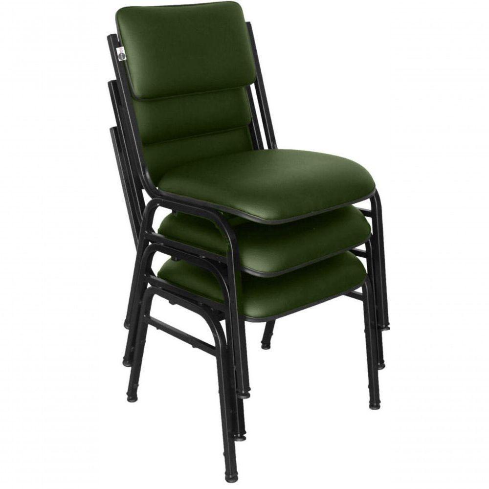 Kit Com 3 Cadeiras Para Auditórios Linha Hotel Smart Verde - 2