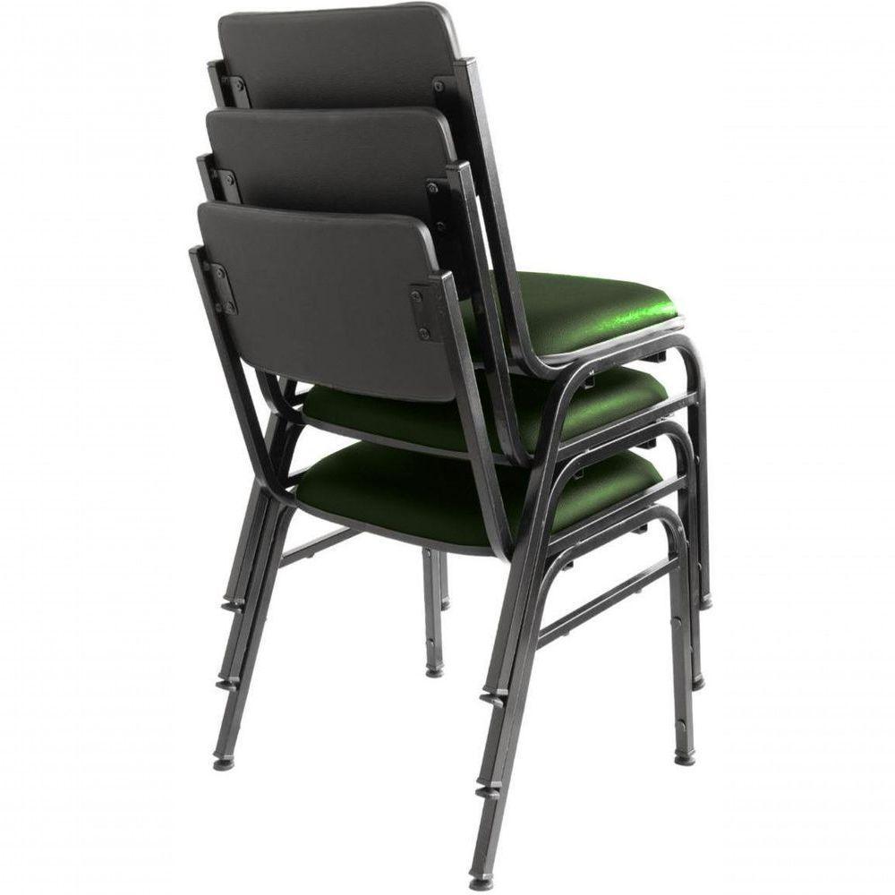 Kit Com 3 Cadeiras Para Auditórios Linha Hotel Smart Verde - 3