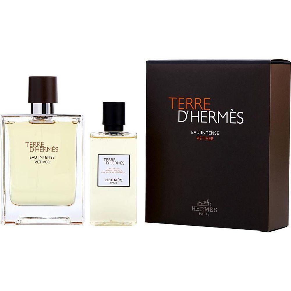 Cx De Presente Masculino Terre D'hermes Eau Intense Vetiver Hermes Eau De Parfum Spray 100 Ml + Gel De Banho 80 Ml - 1
