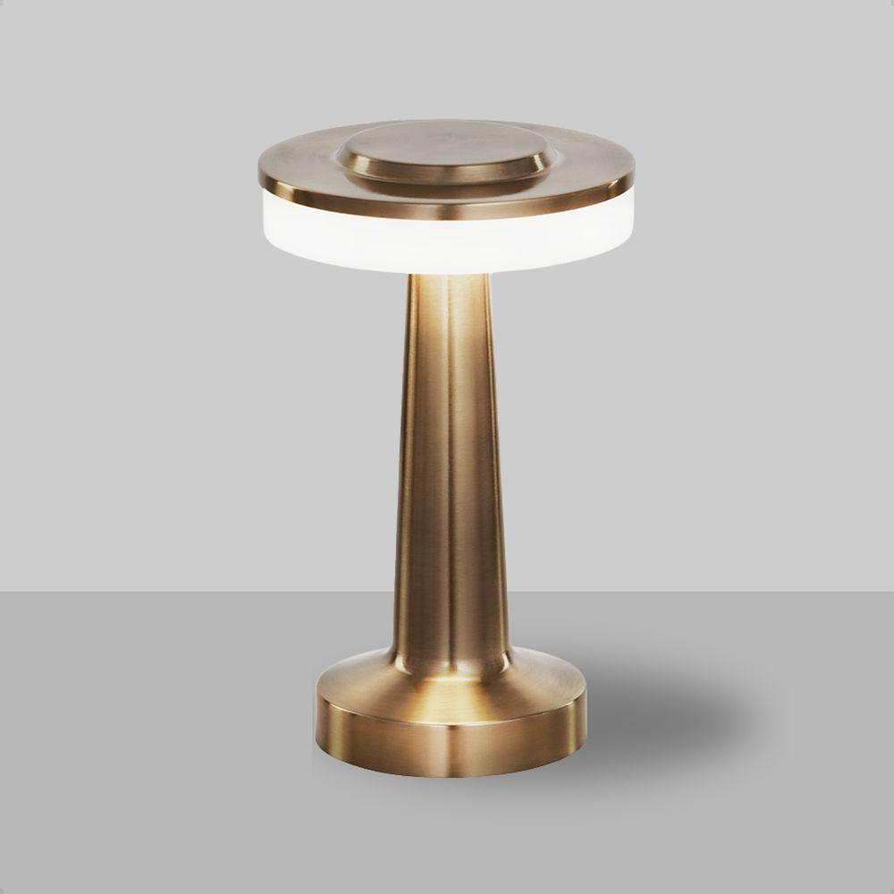 Luminária Abajur Mesa Led Pharos Dimerizável S/ Fio Recarregável Ouro Taschibra - 3