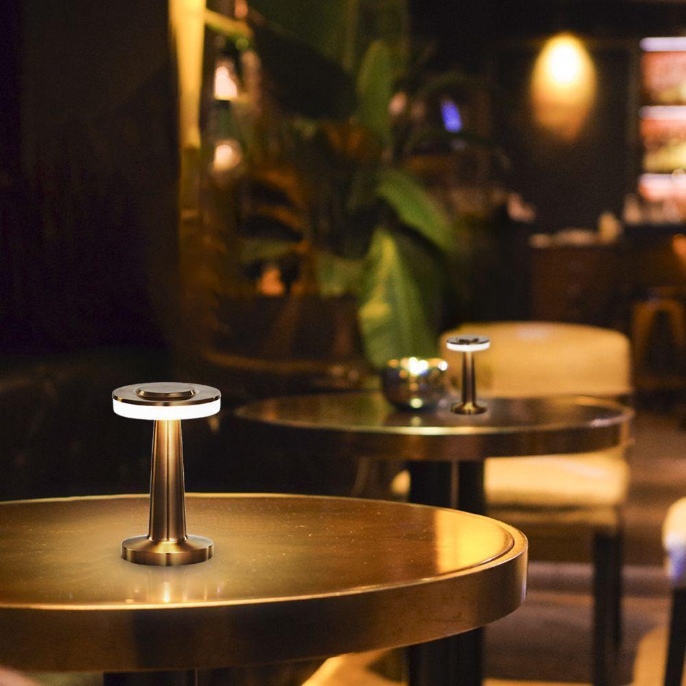 Luminária Abajur Mesa Led Pharos Dimerizável S/ Fio Recarregável Ouro Taschibra - 5