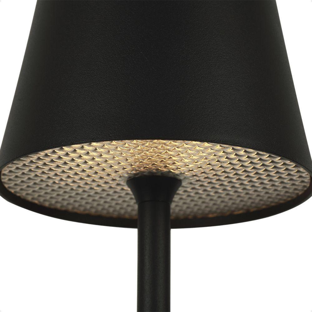 Luminária Abajur Mesa Led Louvre Touch Recarregável Preto - 4