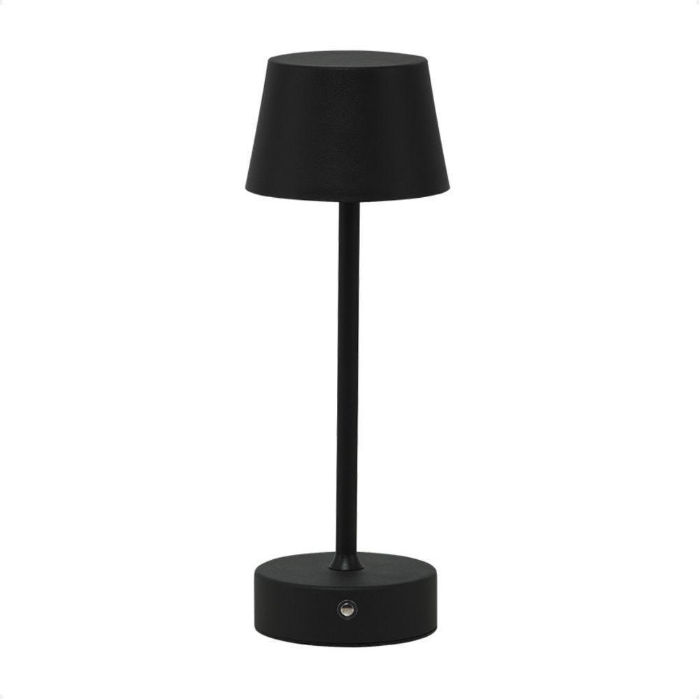 Luminária Abajur Mesa Led Louvre Touch Recarregável Preto - 5