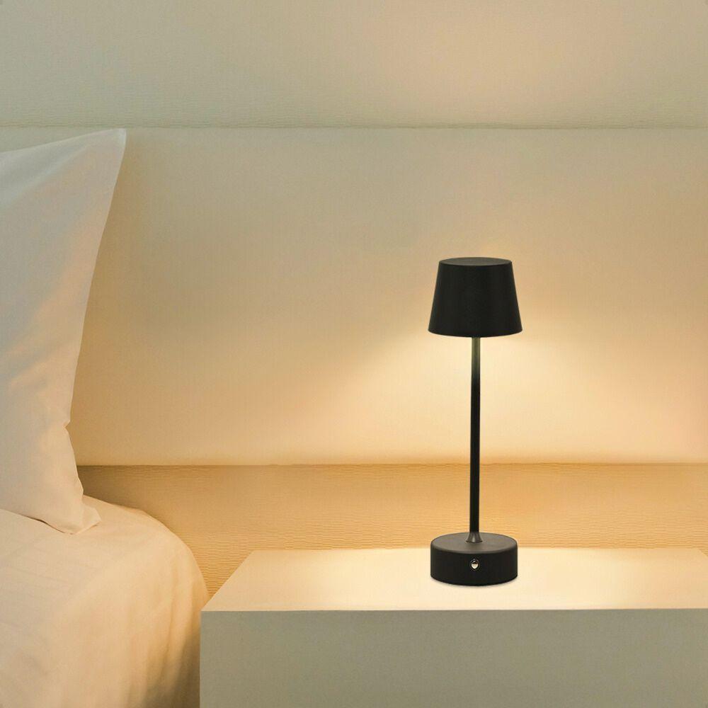 Luminária Abajur Mesa Led Louvre Touch Recarregável Preto - 6