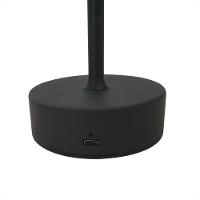 Luminária Abajur Mesa Led Louvre Touch Recarregável Preto - 3