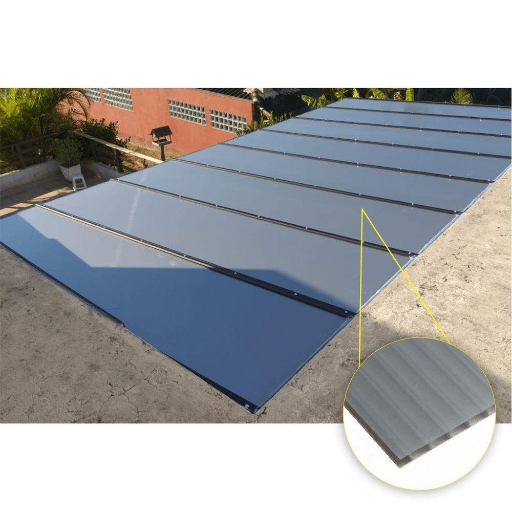 Chapa De Policarbonato Alveolar Cinza Refletivo 6mm - 2,10m X 6,00m - Polygal - 5