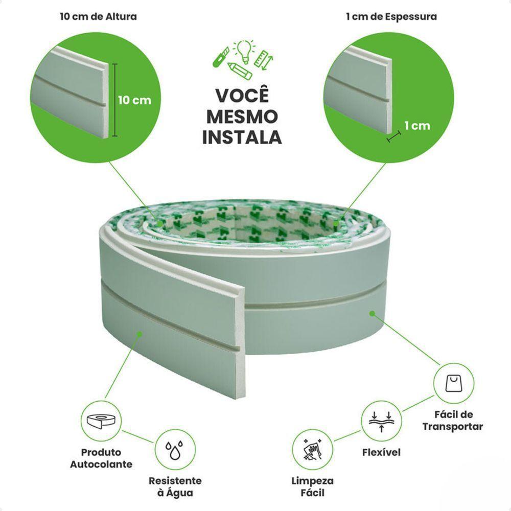 Painel Ripado Laminado De Eva Autocolante Flexível Rolo 10m Verde - 5