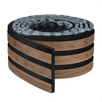 Painel Ripado Laminado De Eva Autocolante Flexível Rolo 5mt Madeto Nogueira Intenso - 1