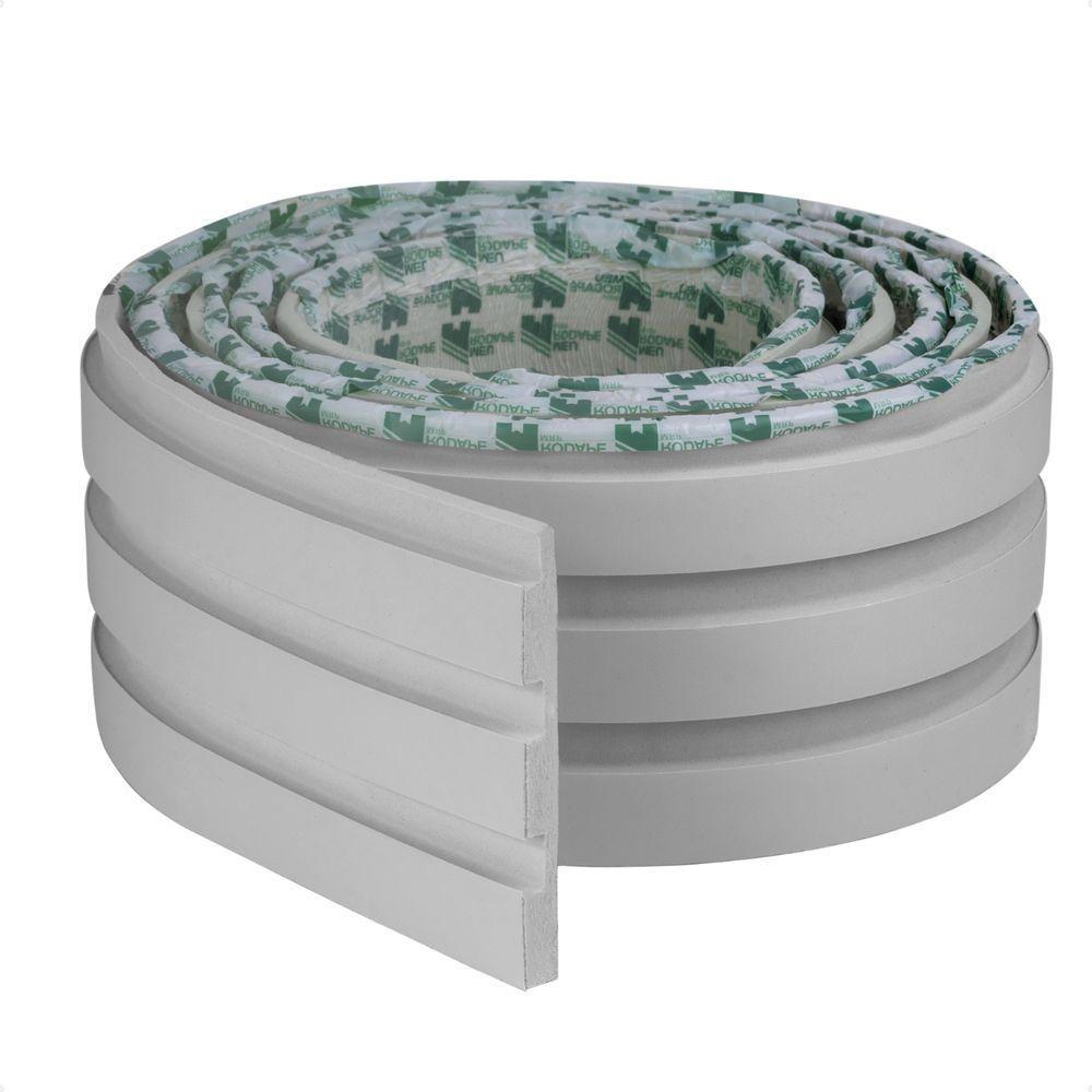 Painel Ripado Laminado De Eva Autocolante Flexível Rolo 5mt Cinza - 1