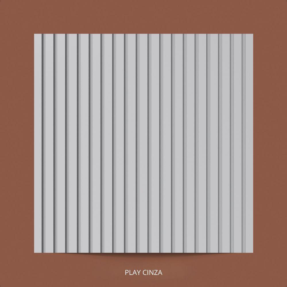 Painel Ripado Laminado De Eva Autocolante Flexível Rolo 5mt Cinza - 2