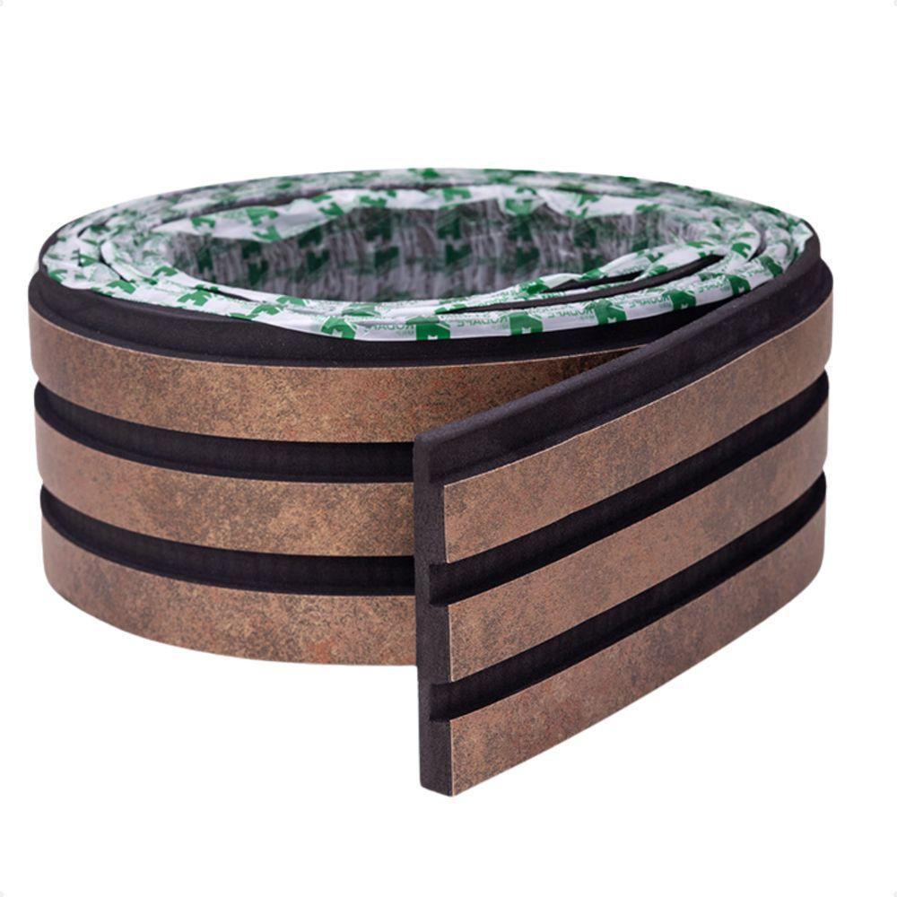 Painel Ripado Laminado De Eva Autocolante Flexível Rolo 10mt Corten Com Textura Amadeirado - 1