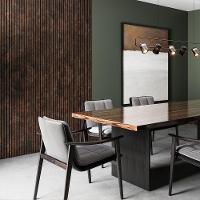 Painel Ripado Laminado De Eva Autocolante Flexível Rolo 10mt Corten Com Textura Amadeirado - 6