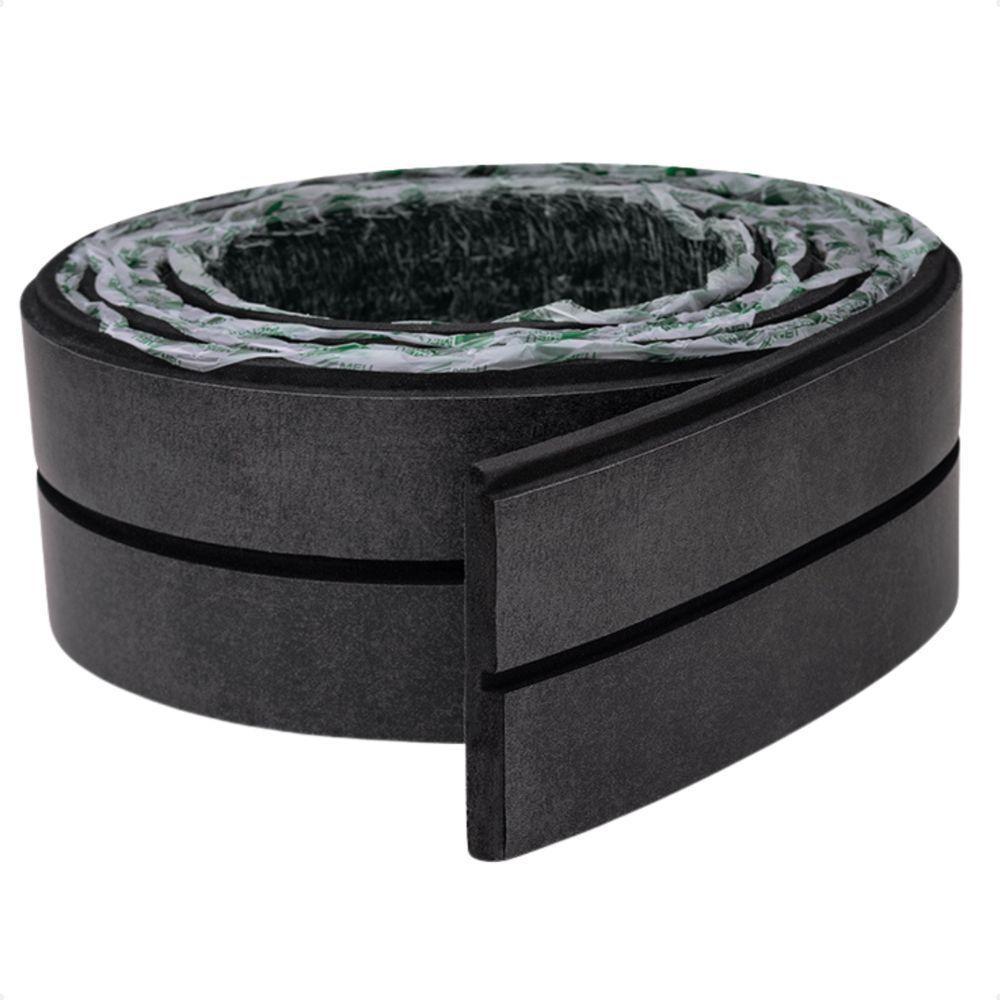 Painel Ripado Laminado De Eva Autocolante Flexível Rolo 10m Black Com Textura | Preto - 1