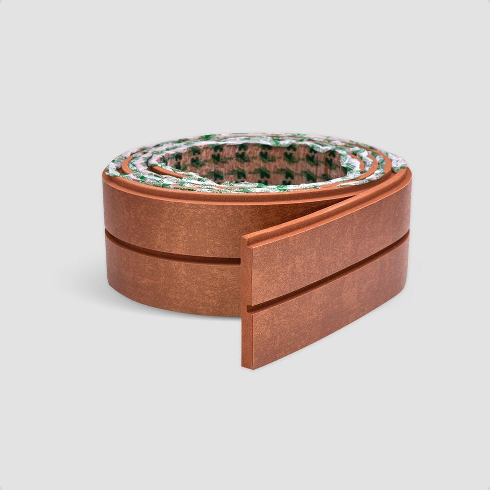 Painel Ripado Laminado De Eva Autocolante Flexível Rolo 10m Bronze Com Textura Amadeirado - 3