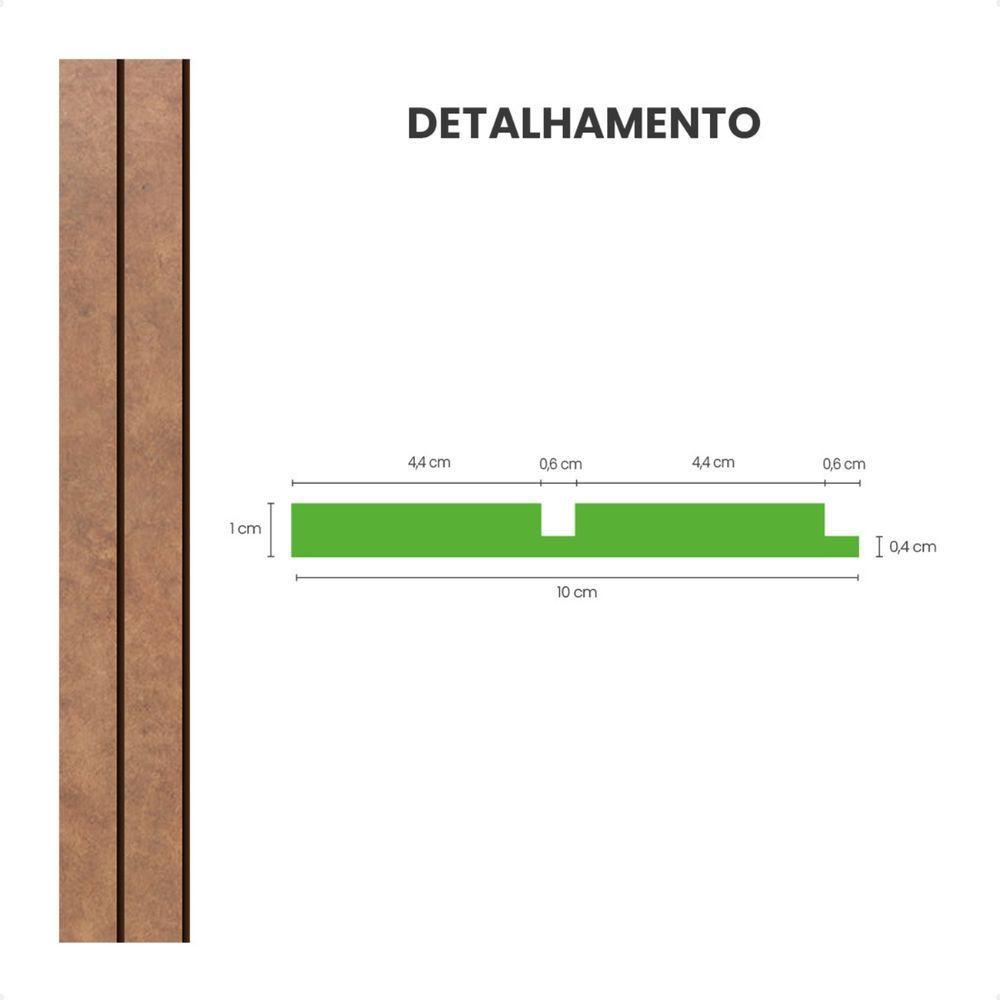 Painel Ripado Laminado De Eva Autocolante Flexível Rolo 10m Bronze Com Textura Amadeirado - 4
