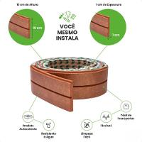 Painel Ripado Laminado De Eva Autocolante Flexível Rolo 10m Bronze Com Textura Amadeirado - 5