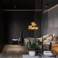 Painel Ripado Laminado De Eva Autocolante Flexível Rolo 10mt Black Com Textura | Preto - 6