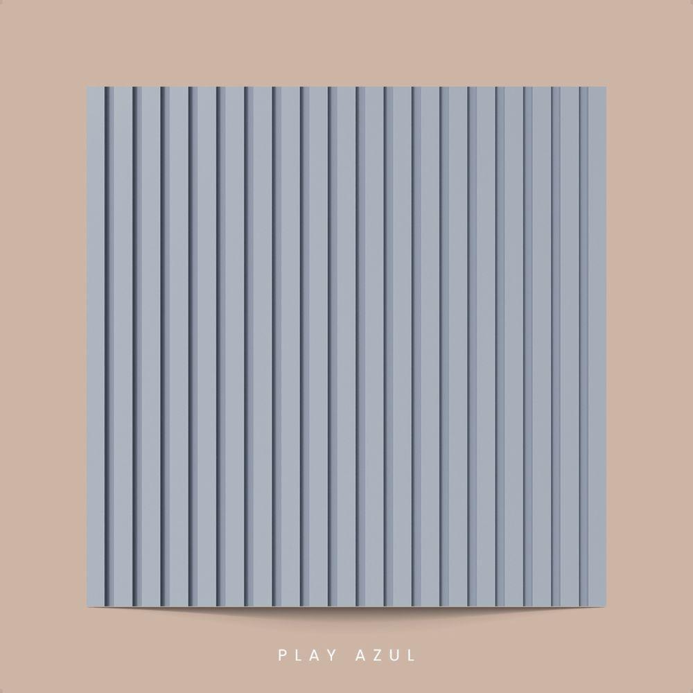 Painel Ripado Laminado De Eva Autocolante Flexível Rolo 10mt Azul - 5