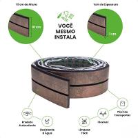 Painel Ripado Laminado De Eva Autocolante Flexível Rolo 5m Corten Com Textura Amadeirado