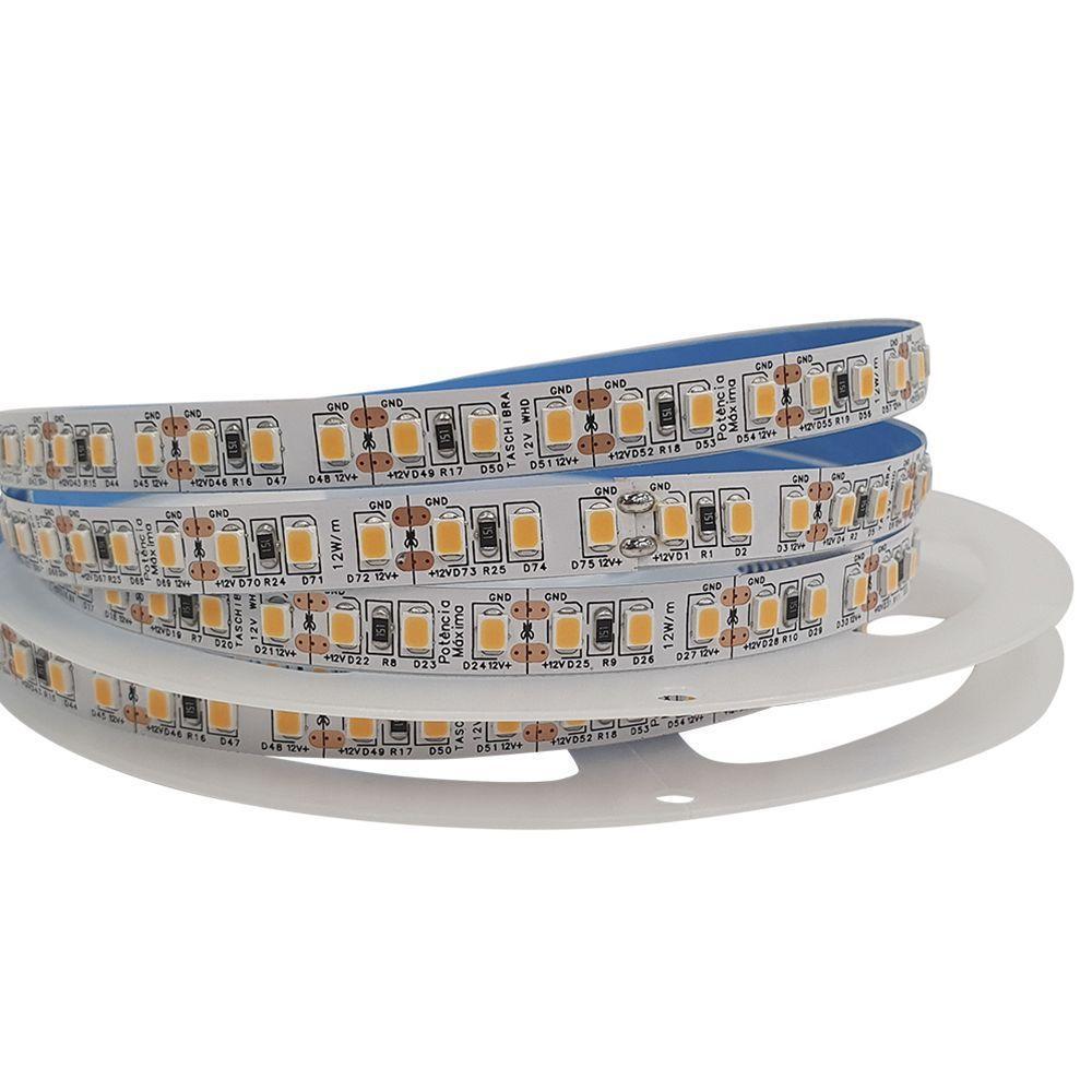 Fita De Led 10w 120 Leds/m 12v Taschibra Com 5 Metros 3000k Luz Quente - 4