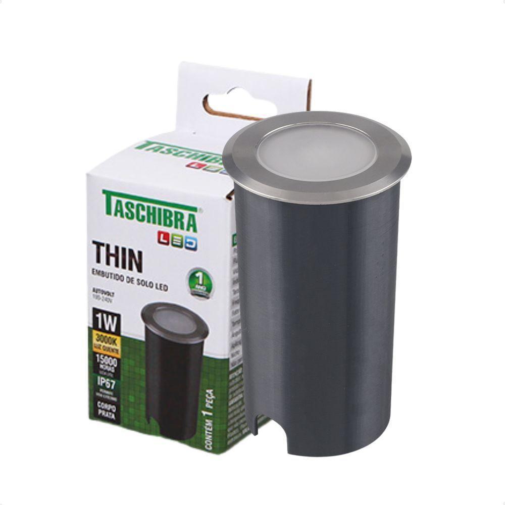 Embutido De Solo Led Taschibra Thin 1w Redondo Bivolt Prata - 1