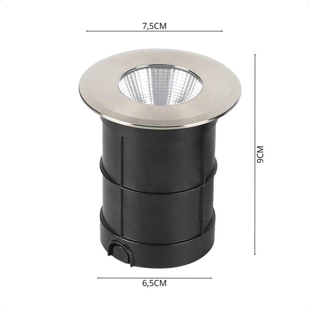 Embutido De Solo Led Taschibra Thin 3w Redondo Bivolt Prata - 2