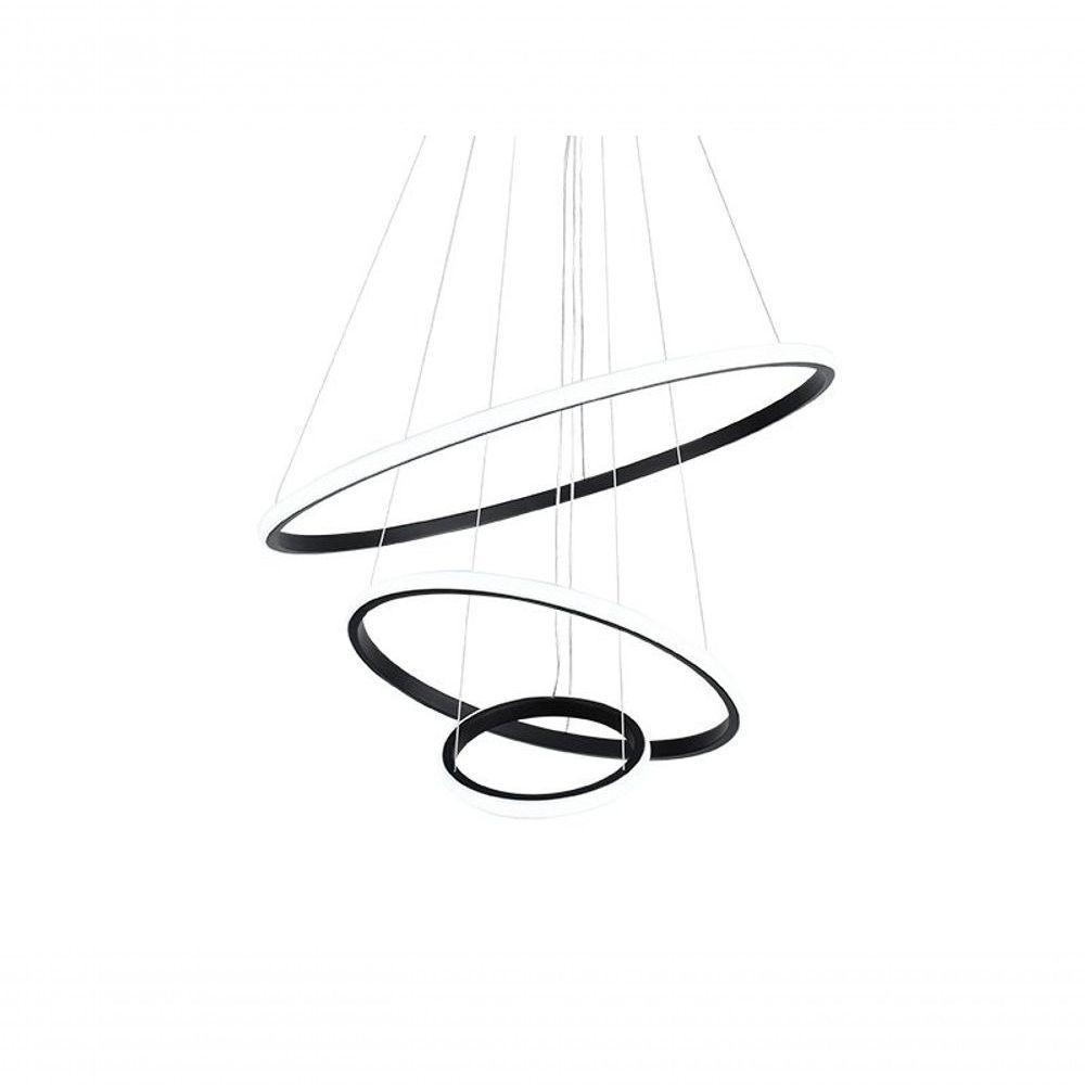 Lustre Pendente Taschibra Design Montreal 45w Led 60cm Luz Quente 3000k Bivolt Preto - 2