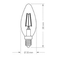 Lâmpada Led Filamento Vela B35 âmbar E14 Taschibra 110v - 2