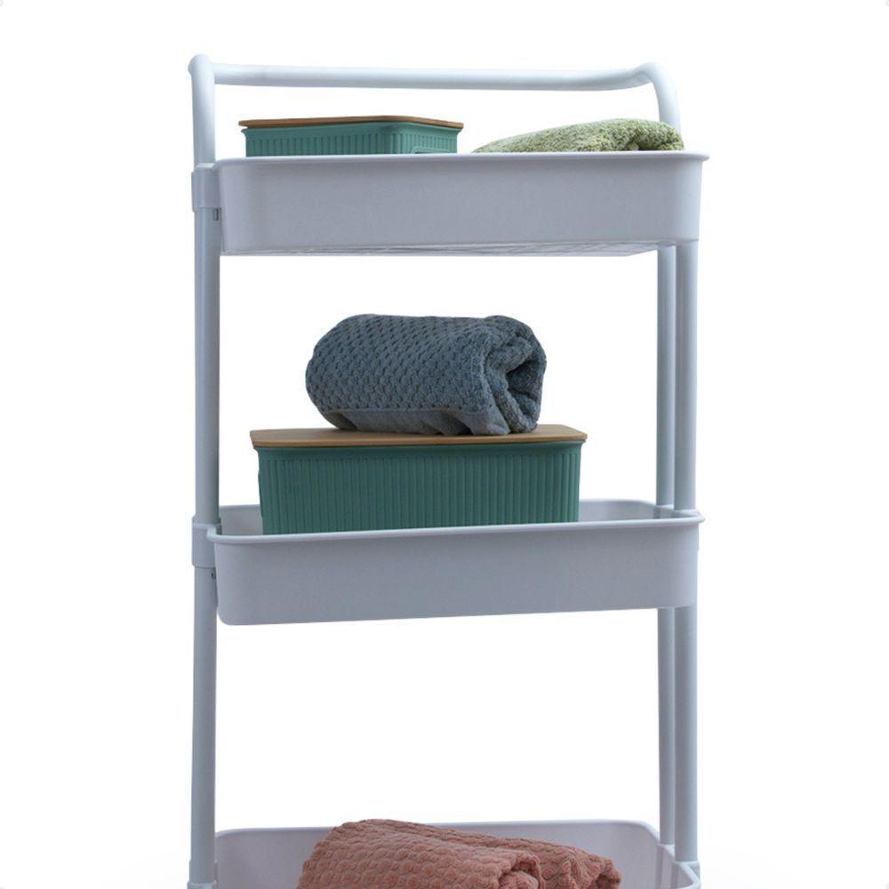 Carrinho Organizador Oikos Multiuso Com 3 Prateleiras Branca - 5