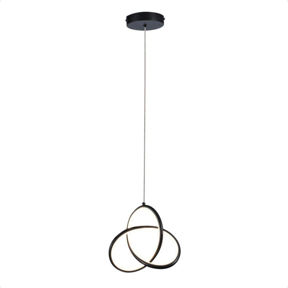 Pendente Led Moderno Taschibra Catar 15w Luz Quente 3000k Bivolt Preto - 1