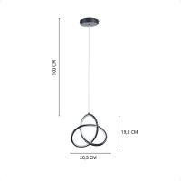 Pendente Led Moderno Taschibra Catar 15w Luz Quente 3000k Bivolt Preto - 2