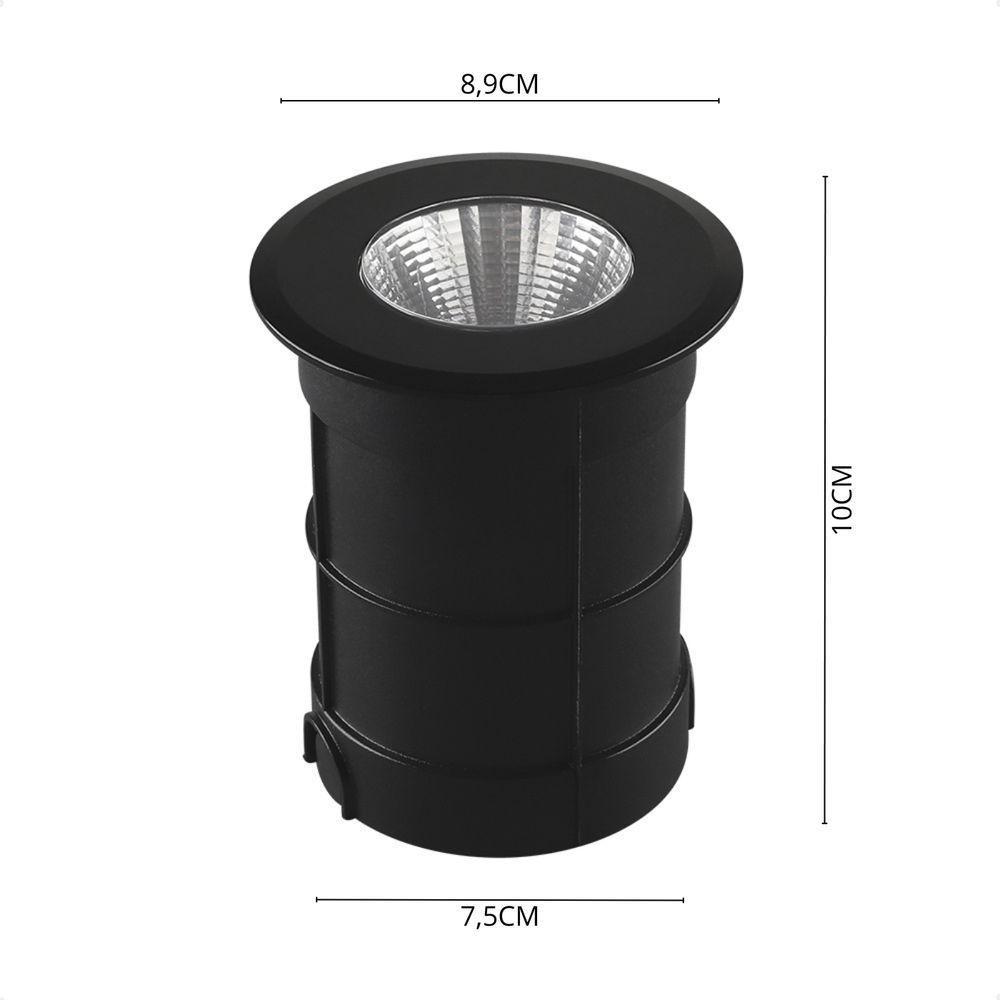 Embutido De Solo Led Taschibra Thin 6w Redondo Bivolt Preto - 2