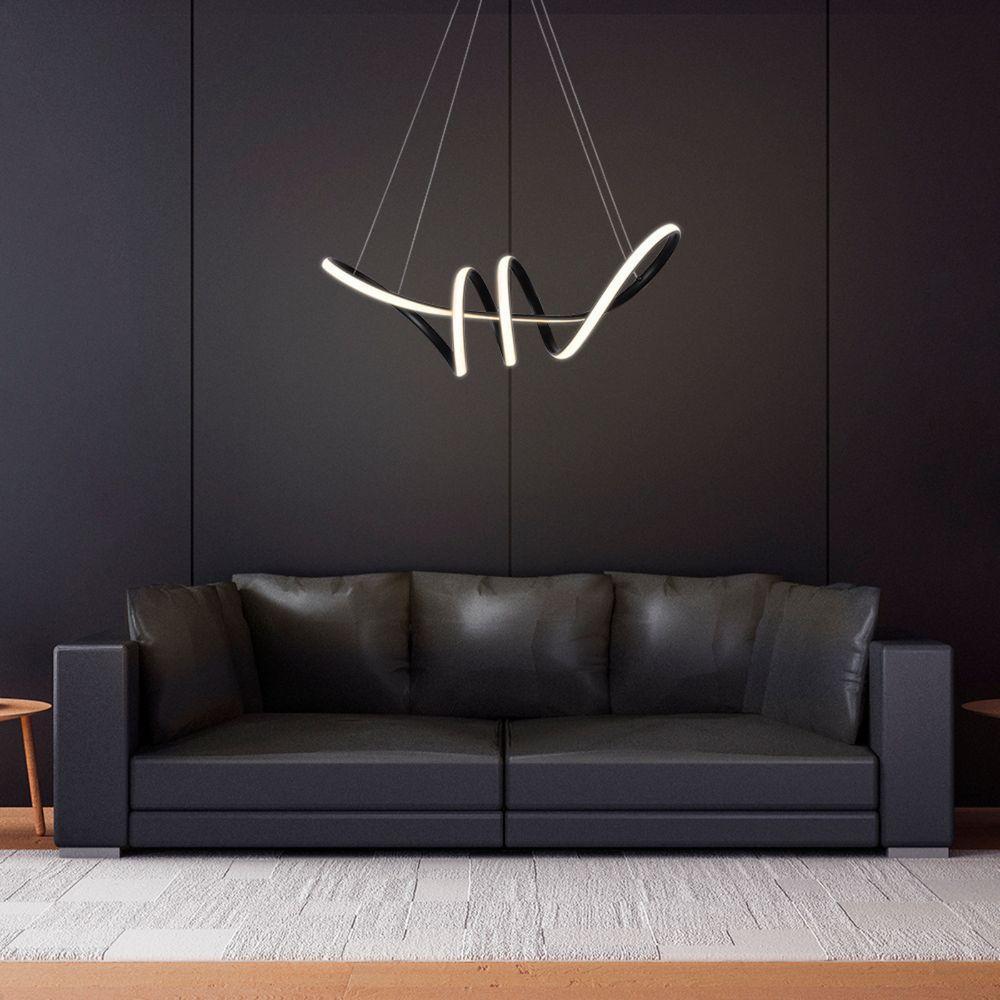 Pendente Led Moderno Taschibra Loop 38w Luz Quente 3000k Bivolt Preto - 3