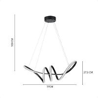 Pendente Led Moderno Taschibra Loop 38w Luz Quente 3000k Bivolt Preto - 2
