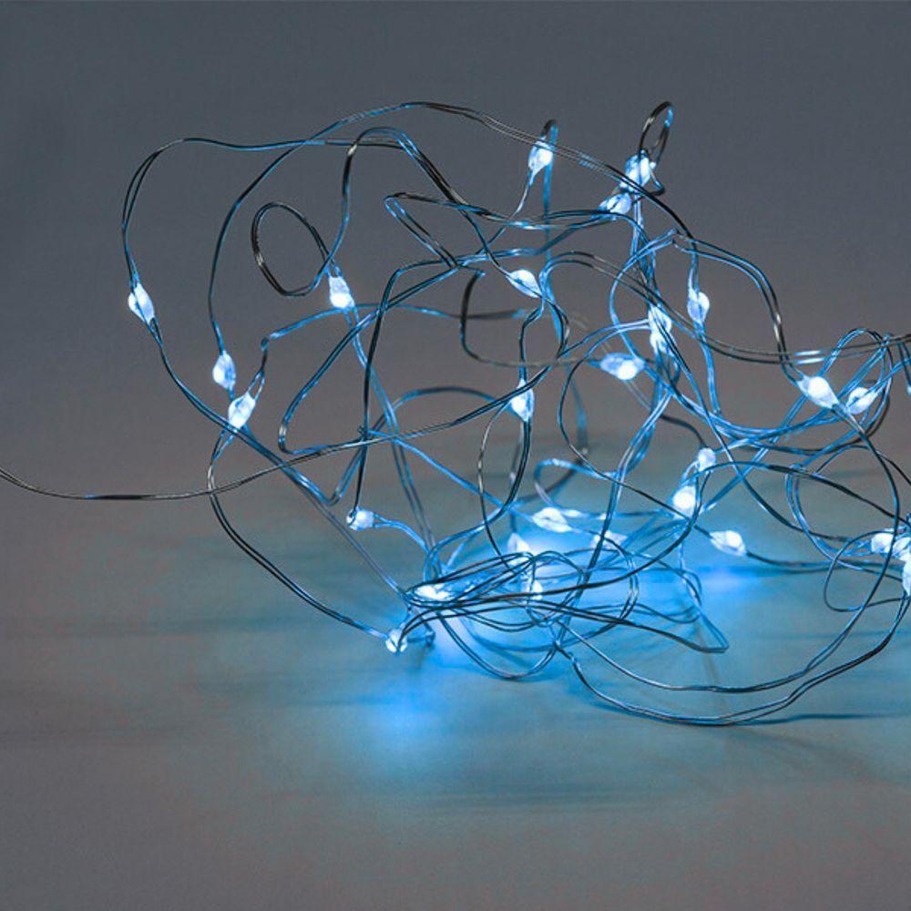 Fio De Luz Fada Cordão De Led 5m 50 Leds A Pilha Taschibra Azul - 5