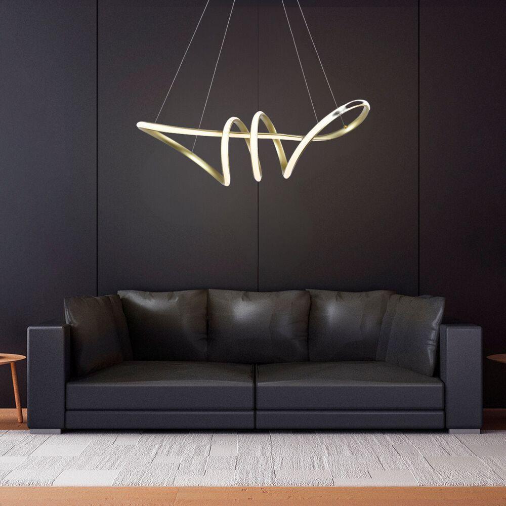 Pendente Led Moderno Taschibra Loop 38w Luz Quente 3000k Bivolt Ouro - 3