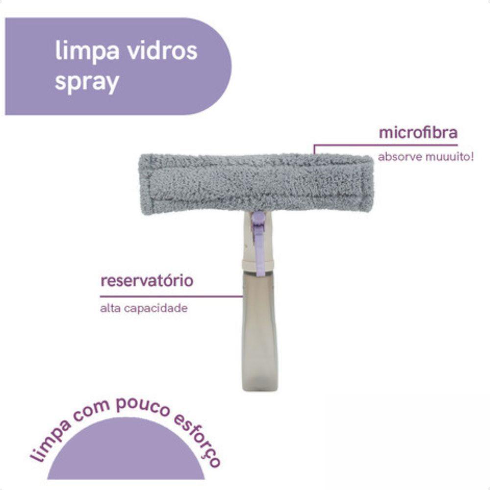 Limpa Vidros 3 Em 1 Com Rodo Spray E Reservatório Simplo - 2