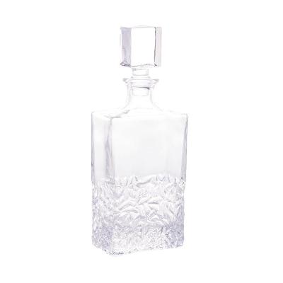 Garrafa De Cristal Wolff 700ml Para Whisky Lapidada