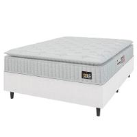 Cama Box Casal Queen Colchão Espuma D33 Pillow Top Van Gogh 158x198x62cm Branco Hellen – Suporta Até 120 Kg Por Pessoa - 1