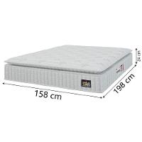 Cama Box Casal Queen Colchão Espuma D33 Pillow Top Van Gogh 158x198x62cm Branco Hellen – Suporta Até 120 Kg Por Pessoa