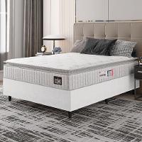 Cama Box Casal Queen Colchão Espuma D33 Pillow Top Van Gogh 158x198x62cm Branco Hellen – Suporta Até 120 Kg Por Pessoa - 5